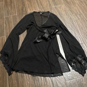 Fredericks of Hollywood mesh sexy robe with belt